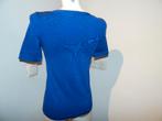 Wolford kobalt blauw stretch truitje basis lichte glans M, Maat 38/40 (M), Wolford, Korte mouw, Gedragen