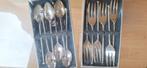 Verzilverde AH gebaksset lepels en vorkjes uit Schoonhoven, Antiek en Kunst, Ophalen of Verzenden