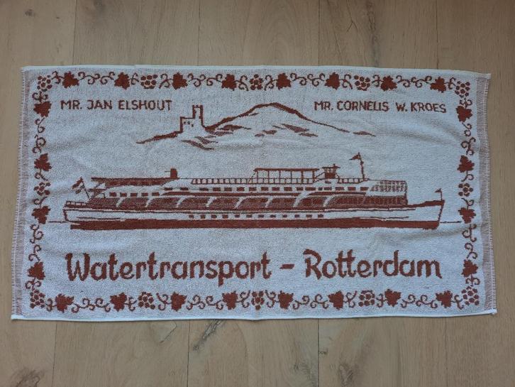 handdoek "Watertransport Rotterdam, Mr Jan Elshout", Huis en Inrichting, Badkamer | Badtextiel en Accessoires, Gebruikt, Handdoek