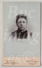cdv vrouw kuif Amsterdam 1890/1900's, Gebruikt, Verzenden, Foto, Voor 1940