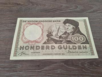Mooi replacement biljet 100 gulden Erasmus, 1953 beschikbaar voor biedingen