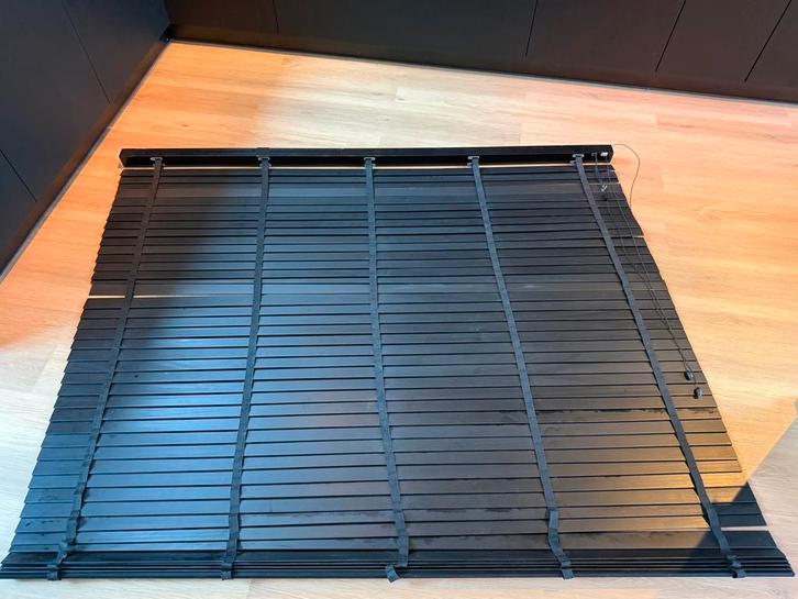 Zwart houten jaloezieën, Huis en Inrichting, Stoffering | Gordijnen en Lamellen, Zwart, Ophalen