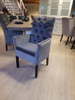 *OPRUIMING* 4 Landelijke Eetkamerstoelen Bente kleur Grijs 4, Huis en Inrichting, Landelijke eetkamerstoelen capiton stof loft plumb grijs