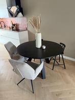 WOOOD Rhonda | Ronde eettafel ø129 cm zwart, Huis en Inrichting, Tafels | Eettafels, Ophalen, Gebruikt, Vier personen, 100 tot 150 cm
