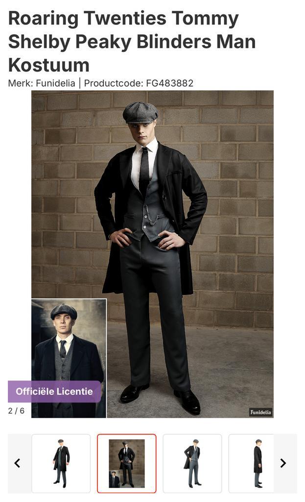 Peaky blinders verkleedset medium/large, Kleding | Heren, Carnavalskleding en Feestkleding, Zo goed als nieuw, Kleding, Overige thema's