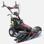 Veegmachine, met opvangbak en sneeuwschuif te huur, Ophalen of Verzenden, Benzine