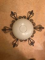 Smeedijzeren lamp en gekleurd glad, Ophalen, Zo goed als nieuw, Glas