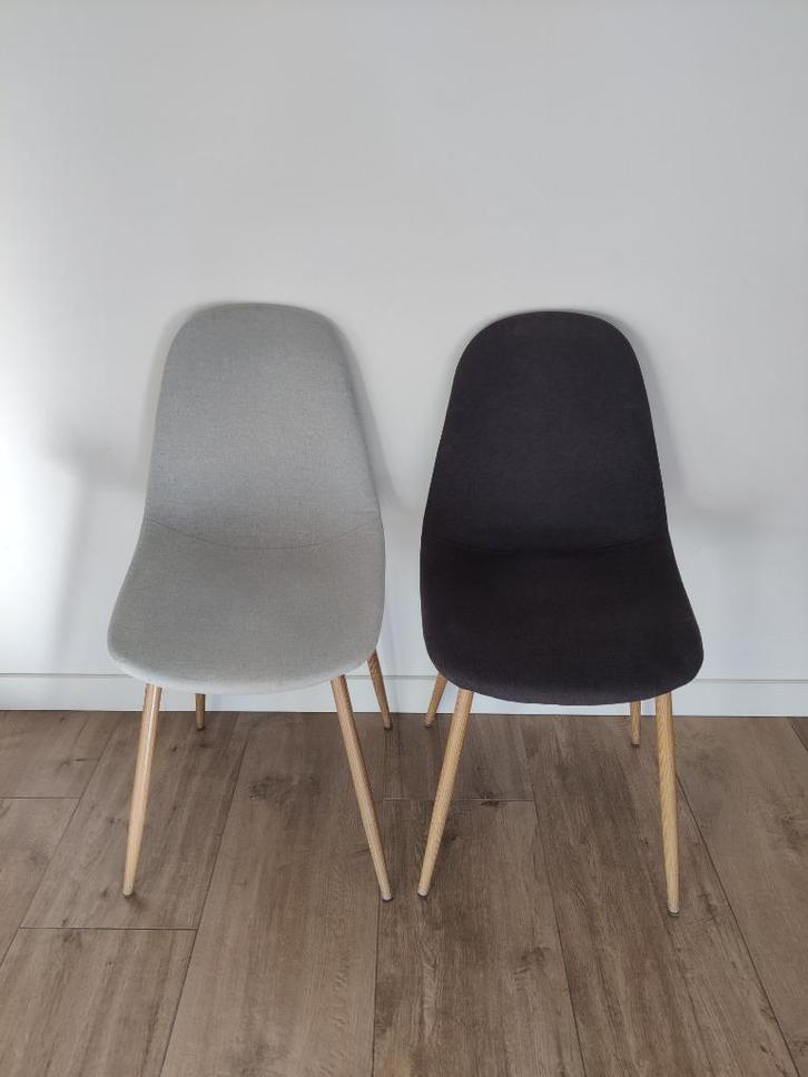 Eetkamerstoelen, Huis en Inrichting, Stoelen, Gebruikt, Vijf, Zes of meer stoelen, Metaal, Stof, Zwart, Ophalen