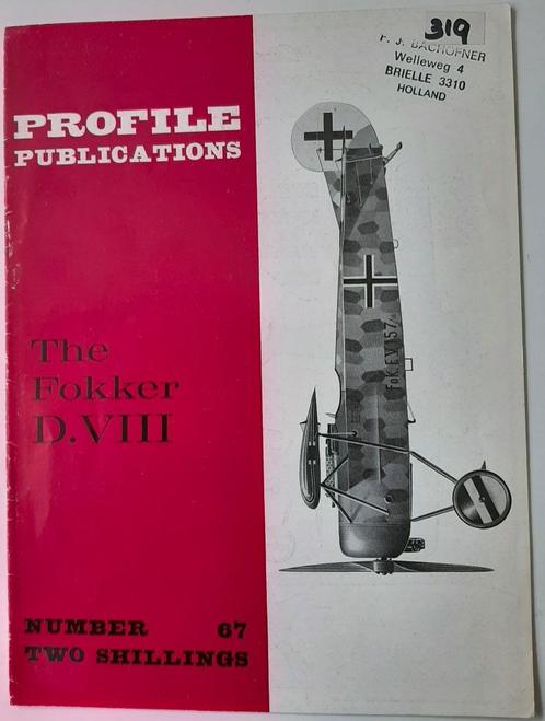 Profile Fokker D VIII (vloog in Nederland), Hobby en Vrije tijd, Modelbouw | Vliegtuigen en Helikopters, Zo goed als nieuw, Vliegtuig