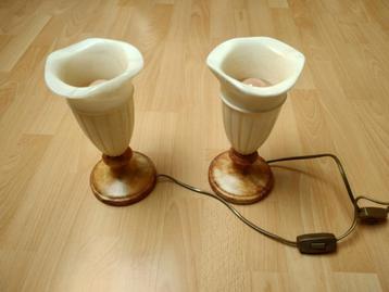 Z.g.a.n. 2 albasten tafel lampjes beschikbaar voor biedingen