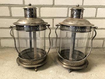 Windlichten metaal/glas beschikbaar voor biedingen