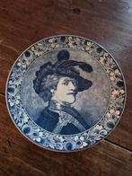 Delfts Blauw Bord Rembrandt als Officier 1633, Ophalen of Verzenden