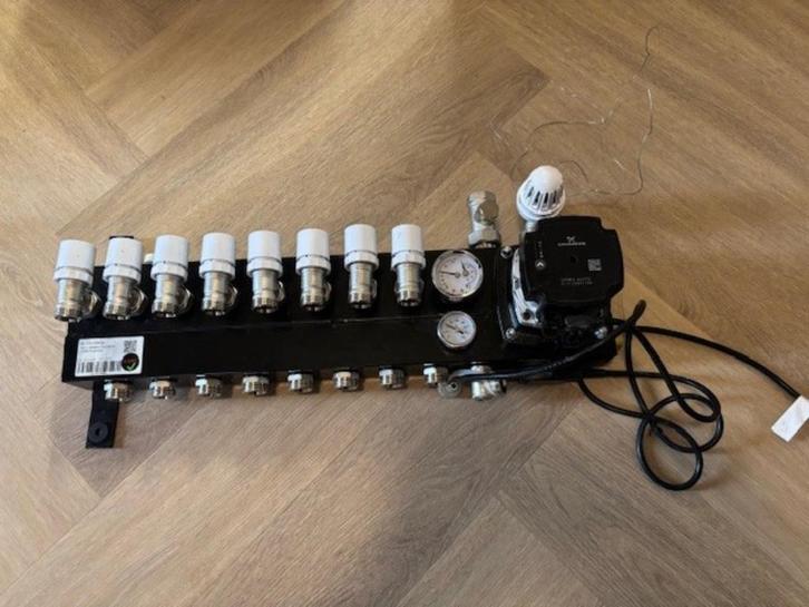 Nieuwe Vloerverwarming verdeler 8 groepen met pomp Grundfos, Doe-het-zelf en Verbouw, Verwarming en Radiatoren, Nieuw, Overige typen