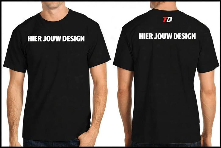 Custom T-shirts, Kleding | Heren, T-shirts, Nieuw, Maat 48/50 (M), Zwart, Verzenden