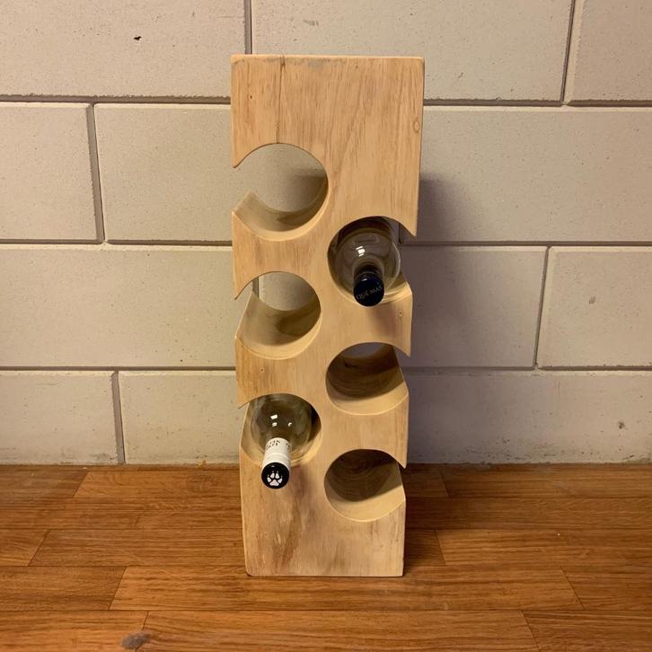 Wijnzuil - massief Suarhout – voor 6 flessen - TTM Wonen, Huis en Inrichting, Woonaccessoires | Wijnrekken, Nieuw, 50 tot 75 cm