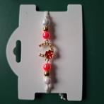 Leuke armband met klavertje vier en strass, Sieraden, Tassen en Uiterlijk, Armbanden, Nieuw, Ophalen of Verzenden, Elastiek, Met strass