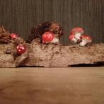 Decoratie paddenstoelen op schors/hout, Antiek en Kunst, Verzenden