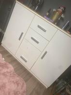 Witte Kast met Lades en Deuren, Ophalen, Kunststof, Gebruikt, 100 tot 150 cm