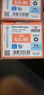 Heco schroeven 4.5x80 600 stuks, Ophalen, Nieuw, Schroeven