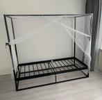 Hemelbed 90 x 200, Ophalen, 90 cm, Eenpersoons, Zwart