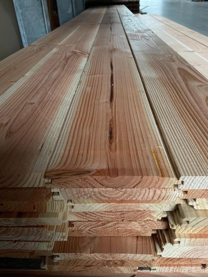 Dakbeschot douglas 18 x 145 x 4000 mm veer/groef, Tuin en Terras, Palen, Balken en Planken, Nieuw, Planken, 250 cm of meer, Ophalen