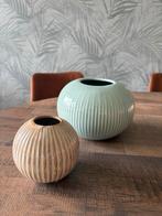 Set van 2 decoratieve vazen, Overige kleuren, Aardewerk of Porselein, Ophalen of Verzenden, Zo goed als nieuw