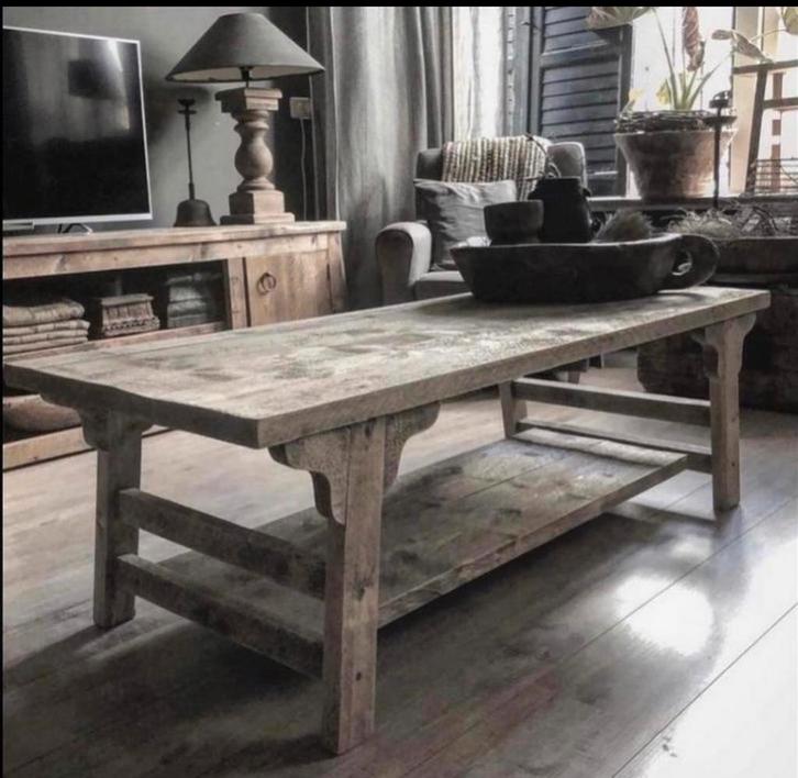 ~Stoer Sober Landelijk Houten Salontafel~, Huis en Inrichting, Woonaccessoires | Overige, Nieuw, Ophalen of Verzenden