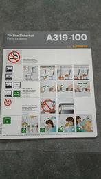 Safety Card Lufthansa A319-100, Verzamelen, Luchtvaart en Vliegtuigspotten, Ophalen of Verzenden, Zo goed als nieuw, Kaart, Foto of Prent