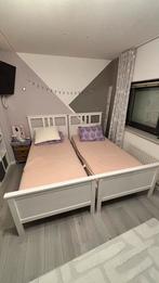 Twee x Hemnes 1-persoonsbed inclusief lattenbodem en matras, Huis en Inrichting, Slaapkamer | Bedden, Ophalen, Eenpersoons, Wit