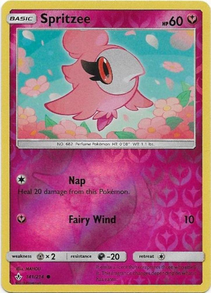 Unbroken Bonds,  Spritzee [reverse] 141/214, Hobby en Vrije tijd, Verzamelkaartspellen | Pokémon, Nieuw, Losse kaart, Verzenden