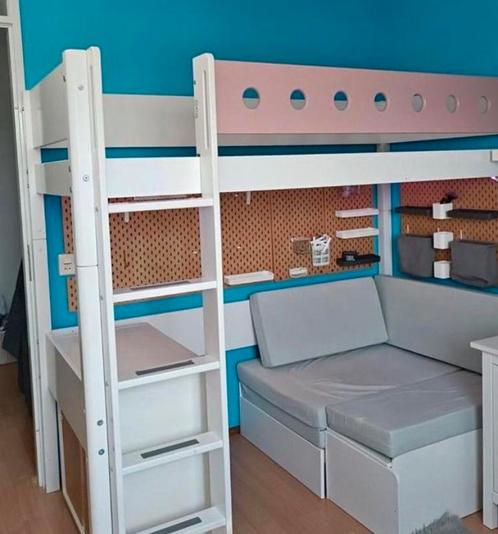 Flexa Casa Hoogslaper met Lounge/slaapbank, Kinderen en Baby's, Kinderkamer | Stapelbedden en Hoogslapers, Gebruikt, Hoogslaper