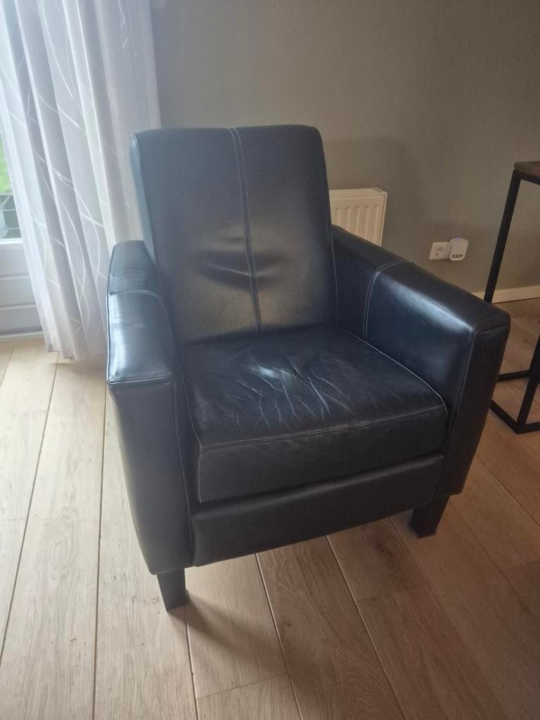 Mooie Leren Henders en Hazel stoel, Ophalen of Verzenden, Zo goed als nieuw, 75 tot 100 cm, 50 tot 75 cm