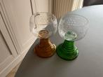 Vintage wijnglazen met druivenmotief - set van 2, Ophalen of Verzenden