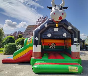 Springkussen te koop koe met glijbaan 5x6 incl blower  beschikbaar voor biedingen