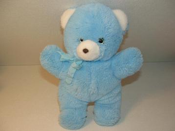 NOUNOURS BEER PLUCHE BLAUW MET WITTE PLUCHE BINNENKANT OREN  beschikbaar voor biedingen