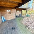 Tuinhuis met overkapping L-vorm - Zelf demonteren, Tuin en Terras, Tuinhuizen, Ophalen, Gebruikt, Tuinhuis, 2 ramen