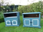 vintage eiken tv-kastje in oud Hollands groen, Ophalen, 50 tot 100 cm, Zo goed als nieuw, Minder dan 100 cm
