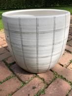 Witte stenen bloempot voor binnen, Ophalen, Steen, Rond, Binnen