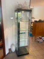 mooie strakke glazen vitrinekast met verlichting, Huis en Inrichting, Kasten | Vitrinekasten, Ophalen, Met deur(en), 50 tot 100 cm