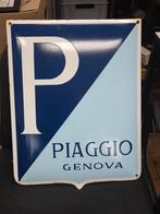 Vintage Piaggio Genova Emaille Reclamebord, Ophalen of Verzenden, Gebruikt, Reclamebord