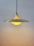 Vintage Deense schalenlamp van Lyskaer Belysning in messing, Vintage design, Mid Century modern, Deens design, Gebruikt, Ophalen of Verzenden