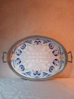 Serveerschaal aardewerk en nikkel, Ophalen of Verzenden