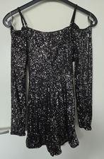 Mooi Zwart Glitter broekpakje mt S, Maat 38/40 (M), Zwart, Nieuw, Cocktailjurk