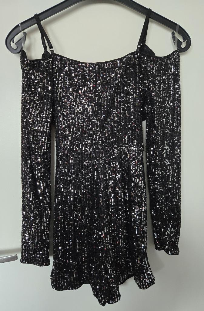 Mooi Zwart Glitter broekpakje mt S, Kleding | Dames, Gelegenheidskleding, Nieuw, Cocktailjurk, Maat 38/40 (M), Zwart, Ophalen of Verzenden
