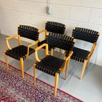 - Set van 4 eetkamerstoelen, model Alvar Aalto -, Huis en Inrichting, Stoelen, Gebruikt, ., Zwart, Ophalen of Verzenden