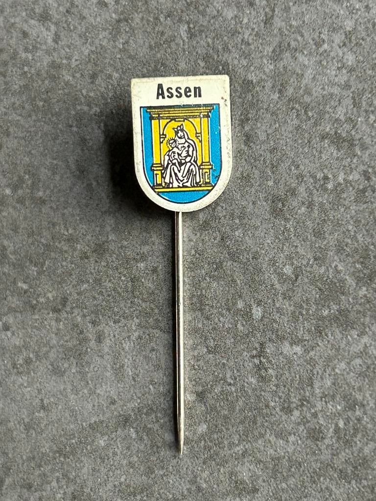 Assen wapen speldje, Ophalen of Verzenden, Stad of Land, Speldje of Pin