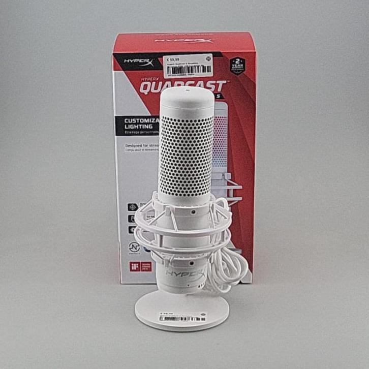 HyperX QuadCast S Streaming Microfoon RGB  USB Condenser Wit, Muziek en Instrumenten, Microfoons, Gebruikt
