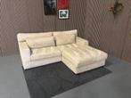 GRATIS LEVERING Ribstof Loungebank Beige 230x200 GEREINIGD, Huis en Inrichting, Hoekbank, Driepersoons, Ophalen of Verzenden, Zo goed als nieuw