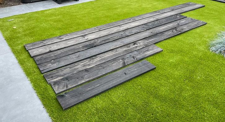 Zwarte DOUGLAS planken 2,2x20x400 cm, Doe-het-zelf en Verbouw, Hout en Planken, Nieuw, Plank, Overige houtsoorten, 300 cm of meer