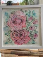 Pastel kleurige Rozen Aquarel, Ophalen of Verzenden